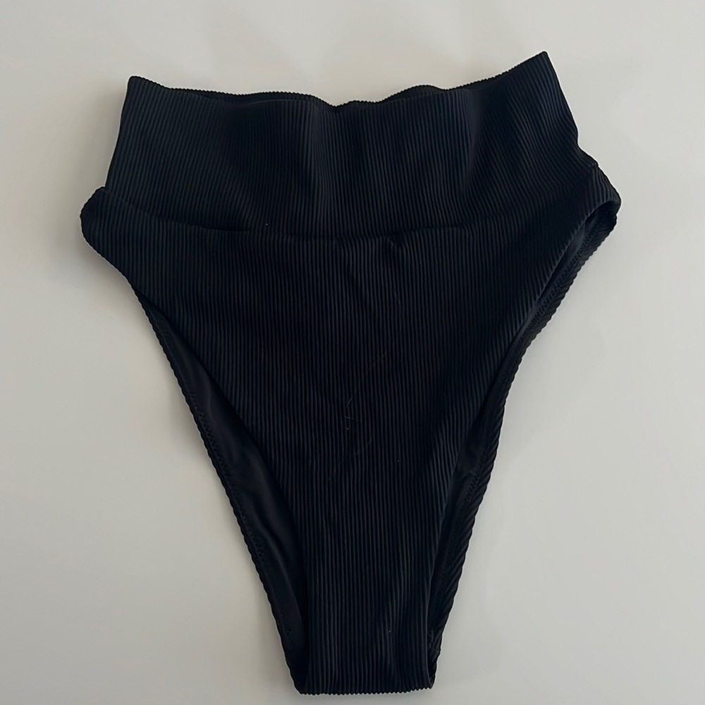 Aerie Black High Cut Cheeky Swimsuit Bottom